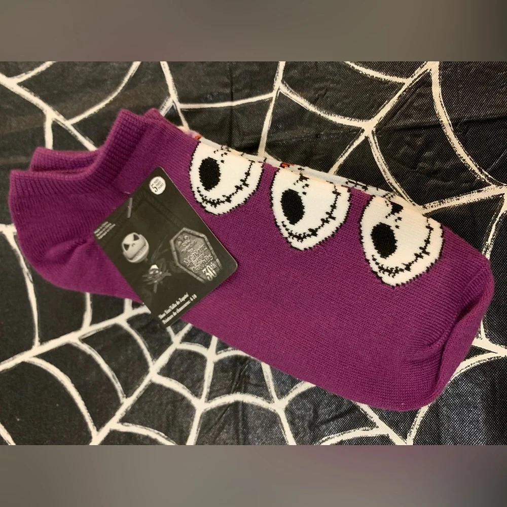 Jack Skeleton Nightmare Before Christmas Socks Lowcut 5 Pack NWT